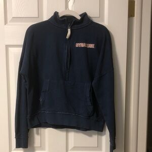 Womens Syracuse University SU 1/2 Zip Up Sweatshirt sz M blue Go Orange!